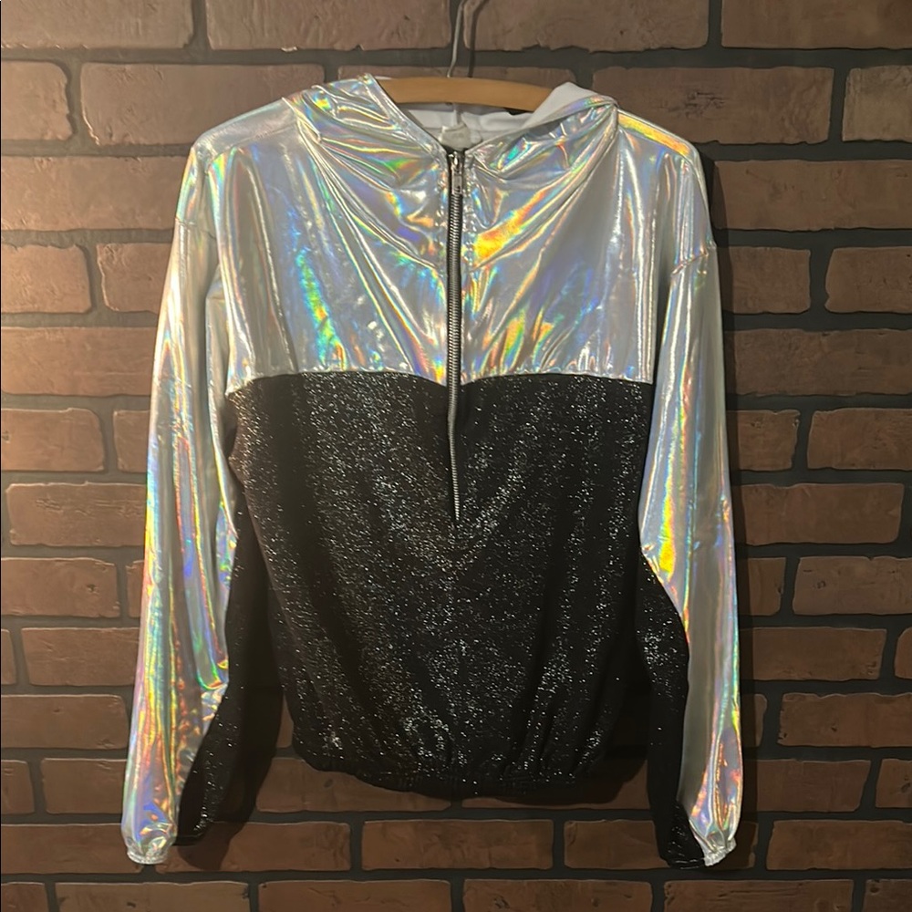 Holographic Silver and Black Jacket